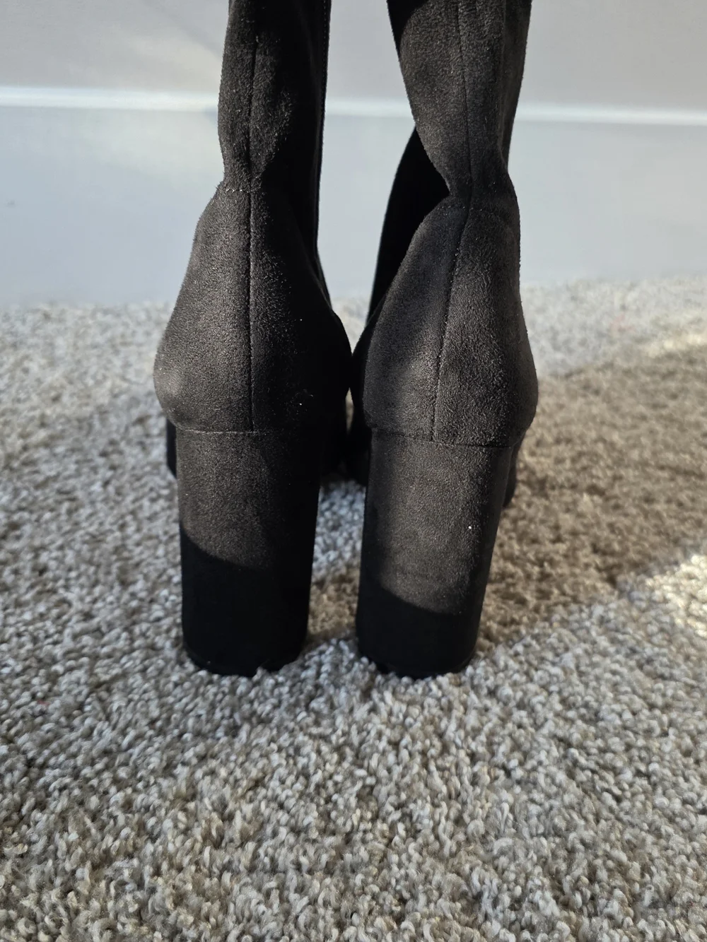 ALDO Black Suede Over-The-Knee Boots Block Heel Size [8 1/2] Excellent Condition